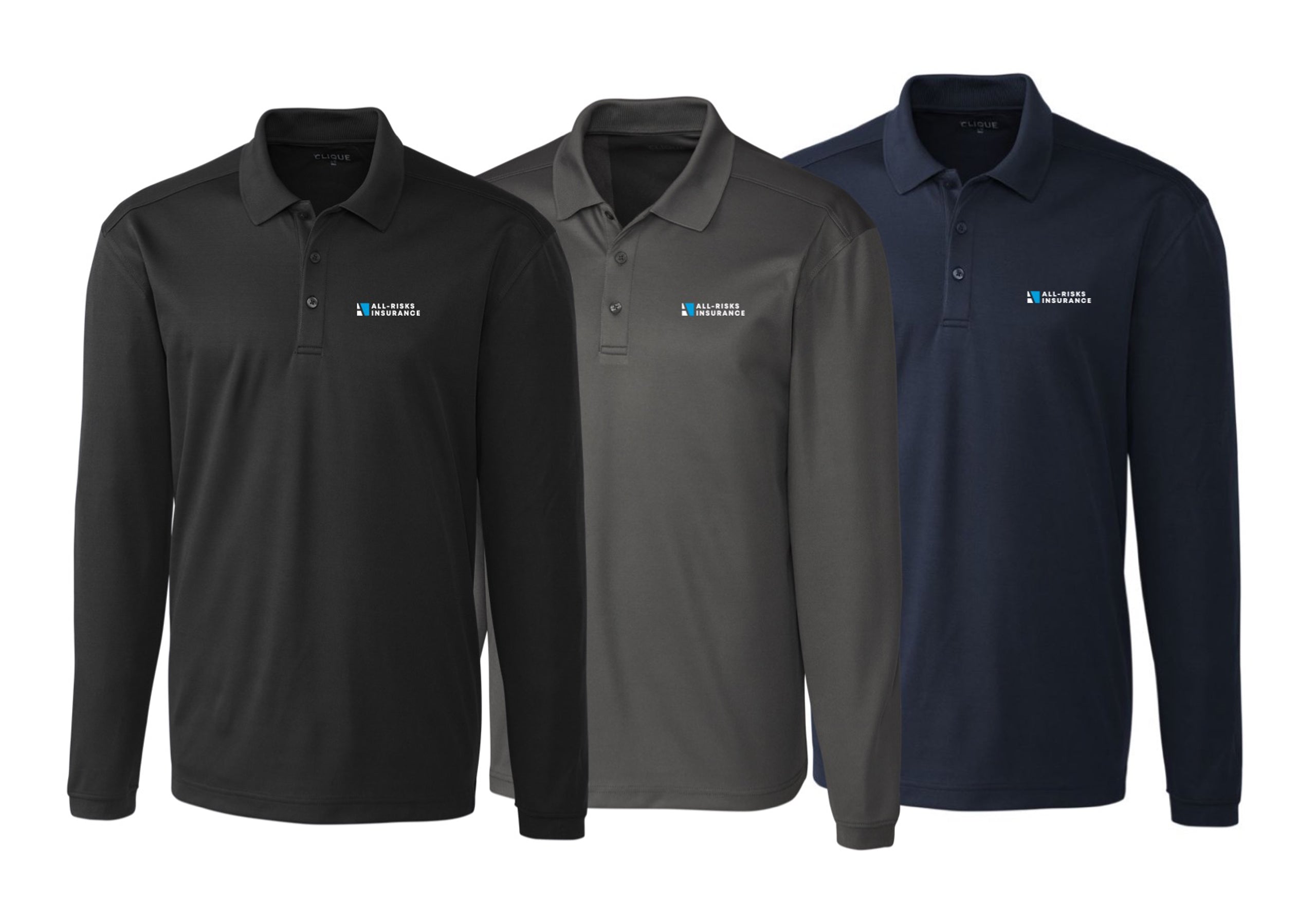 Mens Solid Long Sleeve Pique Knit Polo